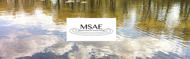 MSAE logo with black type on white background inside rectangle in front of photo of rippling water reflecting sky and trees